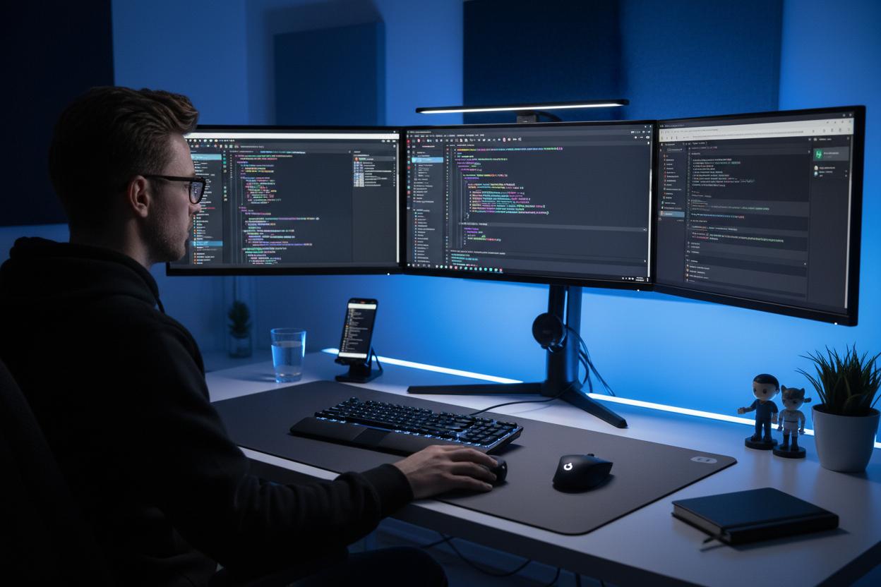Professional web developer at work
